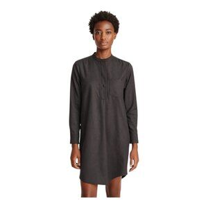 Madewell Medium Latitude Charcoal Grey Long Sleeve Wool Cotton Blend Mini Shift…